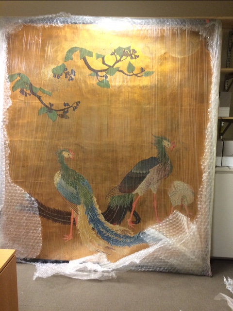 three original Japanese sliding door paintings from the 1893 World’s Columbian Exposition 